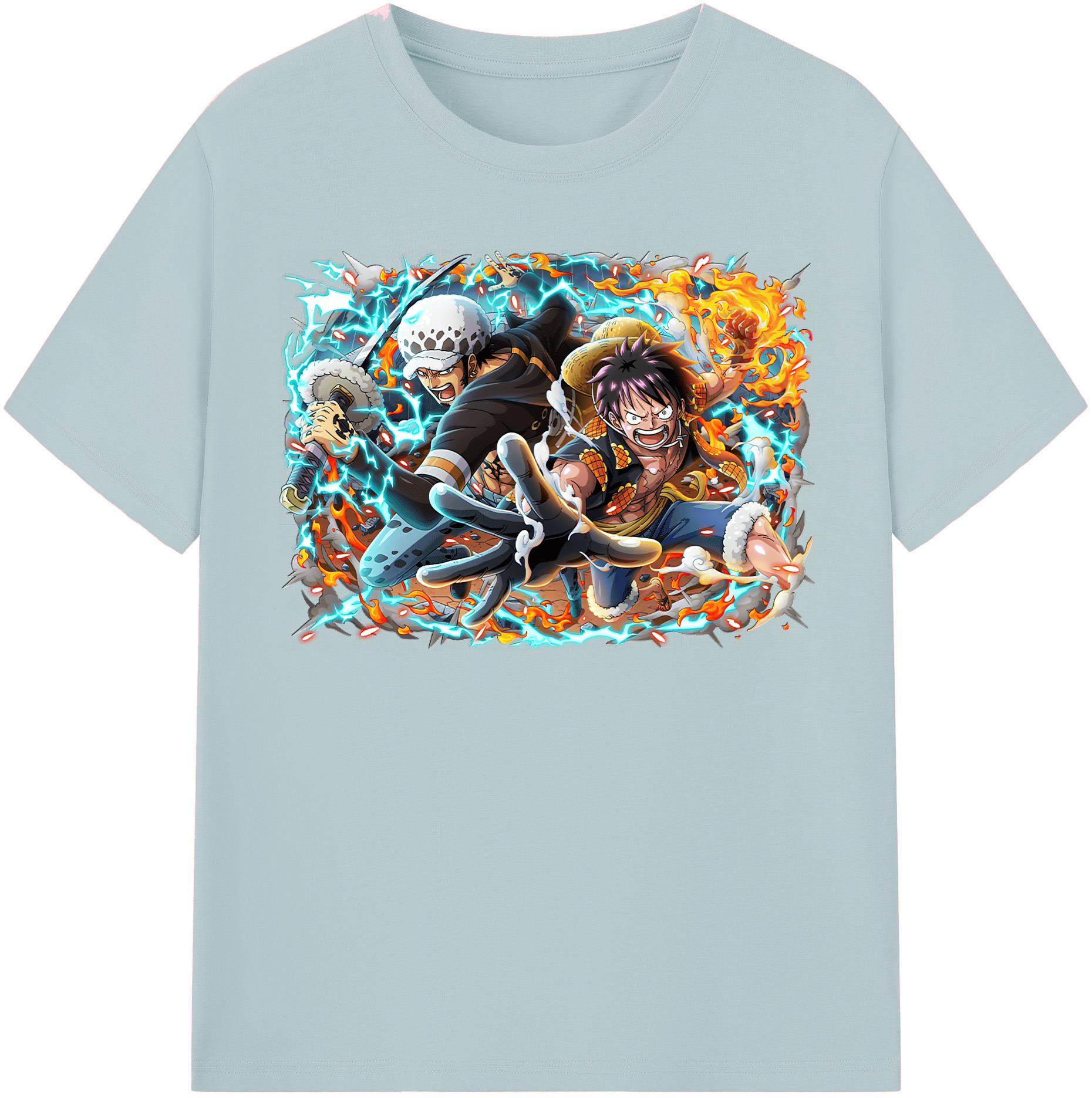 ワンピース モンキー・D・ルフィ ONE PIECE Monkey D. Luffy 綿100％半袖Tシャツ（フロントプリント）